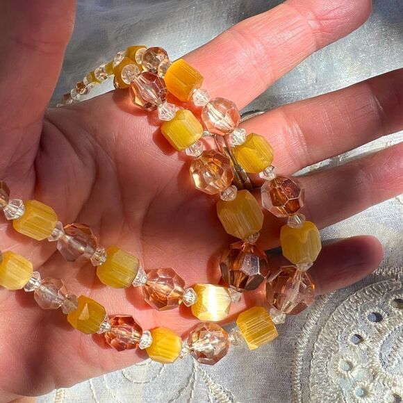 Vintage Germany Mid-Century Lucite Double Strand Necklace - Picture 3 of 8